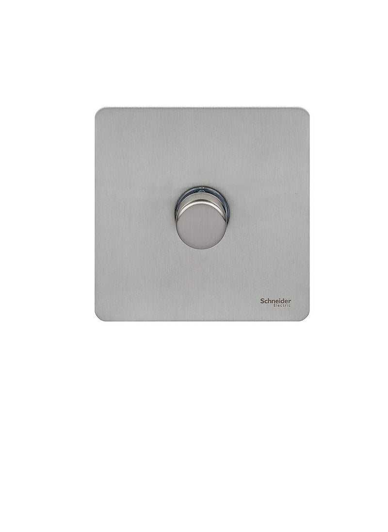 Schneider Electric Schneider Electric Ultimate Screwless Flat Plate - Single Rotary 2 Way Dimmer Light Switch, Main & Low Voltage, 400W/VA, GU6412CSS, Stainless Steel  - Image 3