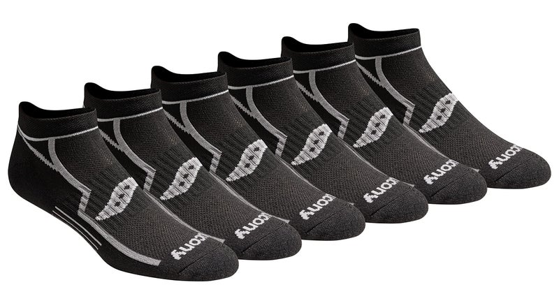 Saucony Men's Multi-Pack Bolt Performance Comfort Fit No-Show Socks, Black Assorted (6 Pairs), Shoe Size: 13-15 - Image 1