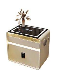 Multifunctional Three drawers Bedside Table with LED Lighting, Wireless Charging, Password Lock, Speaker and USB Port