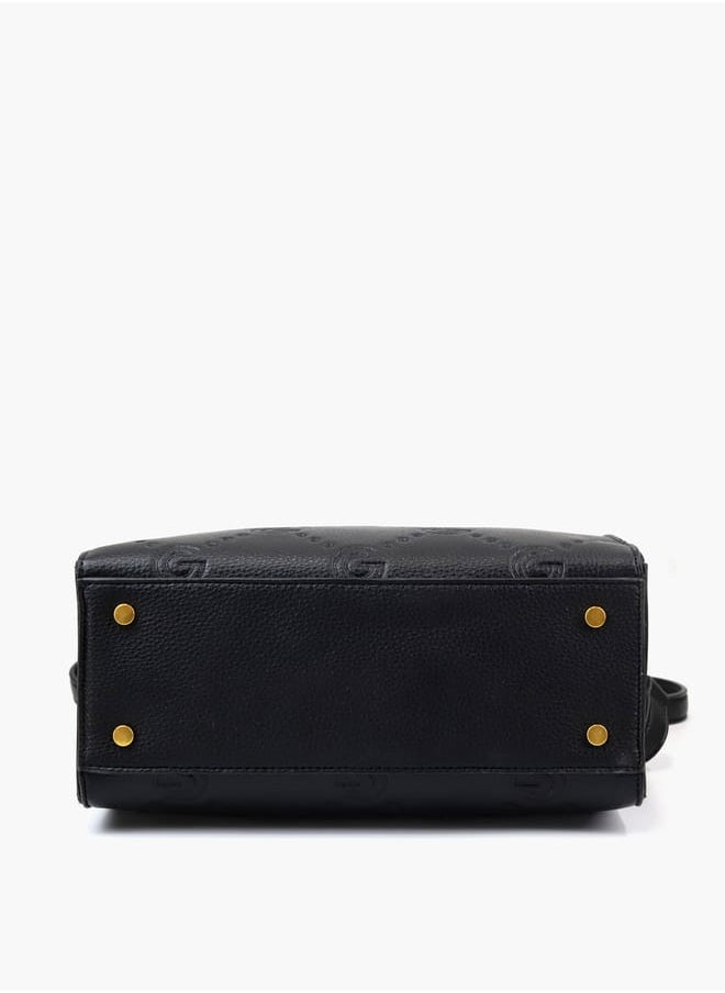 Gabriella Gucci - Gabriella Gucci Monogram Embossed Tote Bag with Top Handle and Zip Closure - Image 1