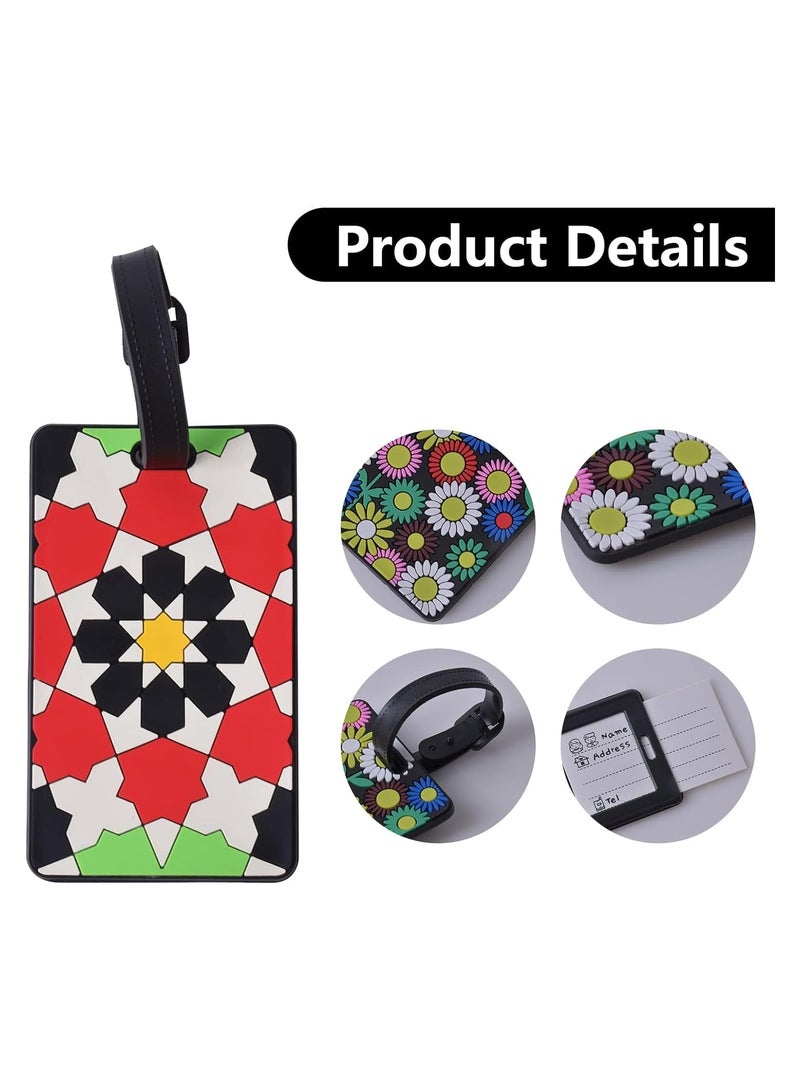 Zikra Silicone Luggage Tags and Straps, 5 Pack Luggage Labels, Suitcase Tags, Suitcase Identifier Tags, Baggage Tags, Travel ID Bag Tags with Name ID Card for Travel - Image 4