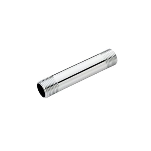 KINIK CP Brass Barrel Nipple 4 Inch | 1/2 Inch Thread Heavy Duty Chrome Plated Plumbing Connector - Image 1