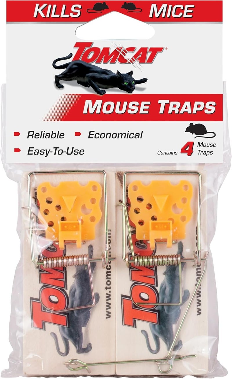 TOMCAT Mouse Traps (Wooden), 4 Count Pack of 12 - Image 1
