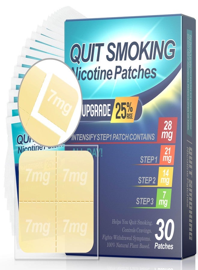 WOFANLI Quit Smoking Patches Step 1+, 21mg Upgraded to 28mg, It Can de Divided Into Four Pieces, 7mg. Stop Smoking Aid, That Work with 2 Weeks (30 Phtches) - Image 1