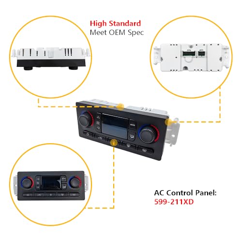 LLNSEAUTO AC Heater Climate Control Module Panel Switch Fit for Chevy Silverado Suburban Tahoe Trailblazer Avalanche GMC Sierra Yukon Envoy Cadillac Escalade Buick Rainier Hummer H2 OE 599211XD 15832311 - Image 3