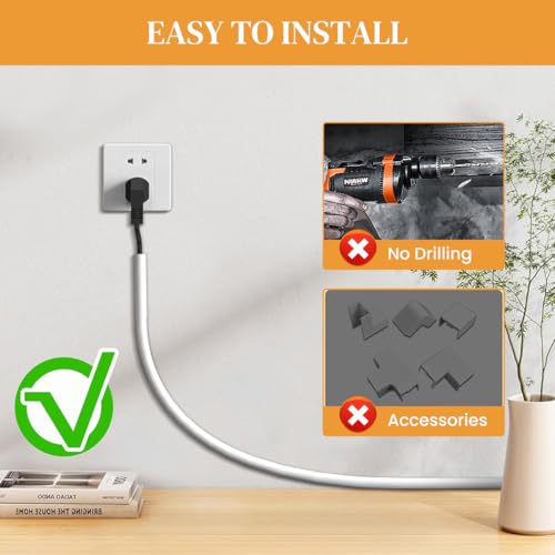 Serplex® Floor Cord Cover, Self Adhesive PVC Cable Hider, Reusable Cuttable Cord Protector for Power Wires, Floor Cable Management, Safety & Tidy Setup for Home Office Entertainment (2X 6.6 Feet) - Image 4