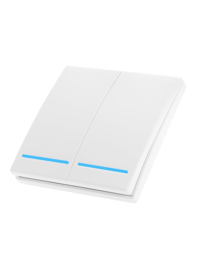 NIBEMINENT 2-Gang Push Button Remote Controller Wall Light White/Blue - Image 1