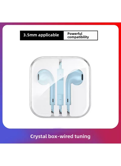 High Bass Earphones with Mic for Apple Android Huawei[Light blue] comfortable-boxed BTE-10 stereo [Light blue] comfortable-boxed BTE-10 stereo
