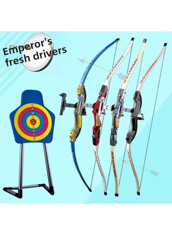 Traditional Sucker Children's Bow And Arrow Toy Suit Parent-Child Outdoor Competitive Archery Shooting Reflex Compound Bow Stand-Color:Red 3 Arrow Sticker Target - Image 2
