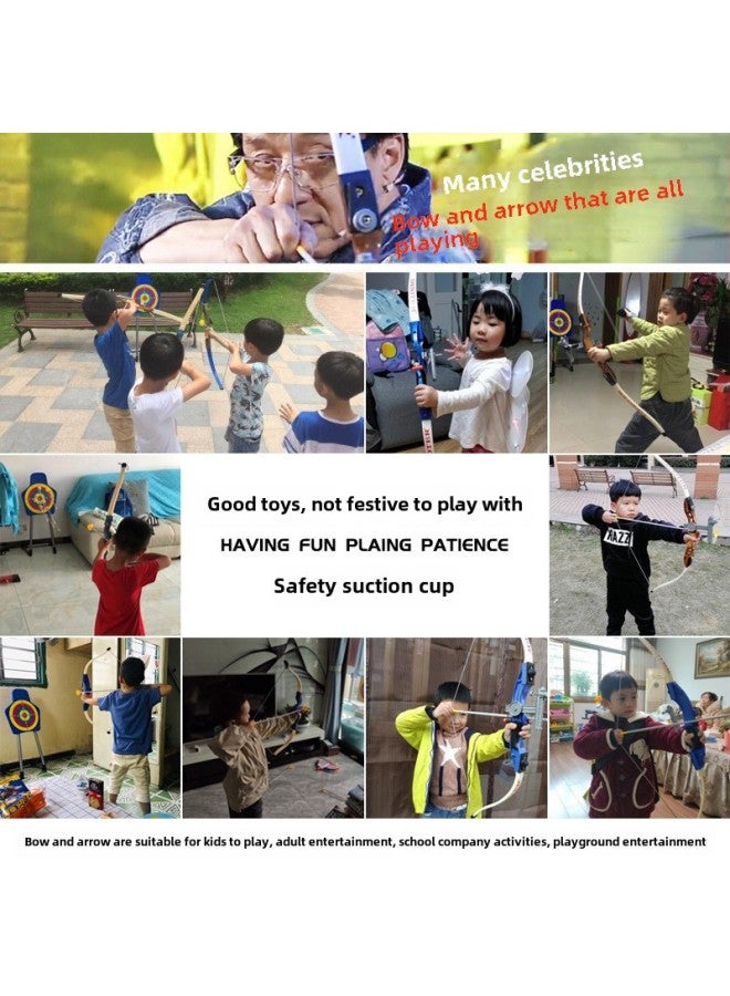 Traditional Sucker Children's Bow And Arrow Toy Suit Parent-Child Outdoor Competitive Archery Shooting Reflex Compound Bow Stand-Color:Red 3 Arrow Sticker Target - Image 4