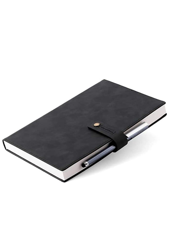 SYOSI Refillable Writing Journal, Hardcover Notebook, Retro Faux Leather Cover Notebook, Travel Diary, Wide Ruled Paper, Daily Use Gift for Teachers, Back to College Students (Black) - Image 1