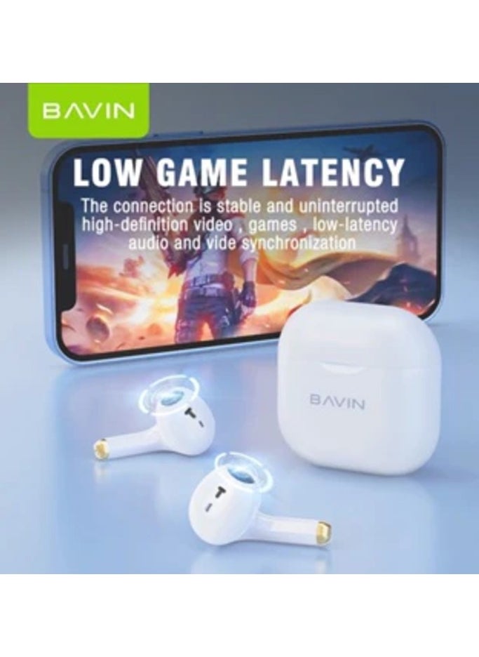 Bavin - BAVIN -19 TWS Bluetooth 5.3 Touch Wireless Earphones High Sound With Pure Music And Stereo Sound Purple - Image 1