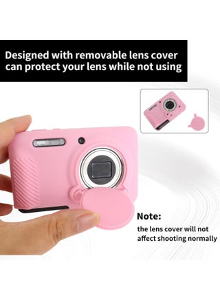 Silicone Case for Kodak PIXPRO FZ55 Camera, Soft Silicone PIXPRO FZ55 Protective Cover - with Removable Lens Cover - Slim Fit & Anti-Scratch - Pink - view 3
