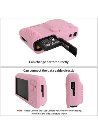 Silicone Case for Kodak PIXPRO FZ55 Camera, Soft Silicone PIXPRO FZ55 Protective Cover - with Removable Lens Cover - Slim Fit & Anti-Scratch - Pink - view 4