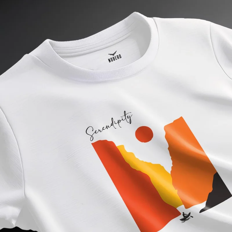 نوبيرو Men's Cotton Graphic Print T-Shirt