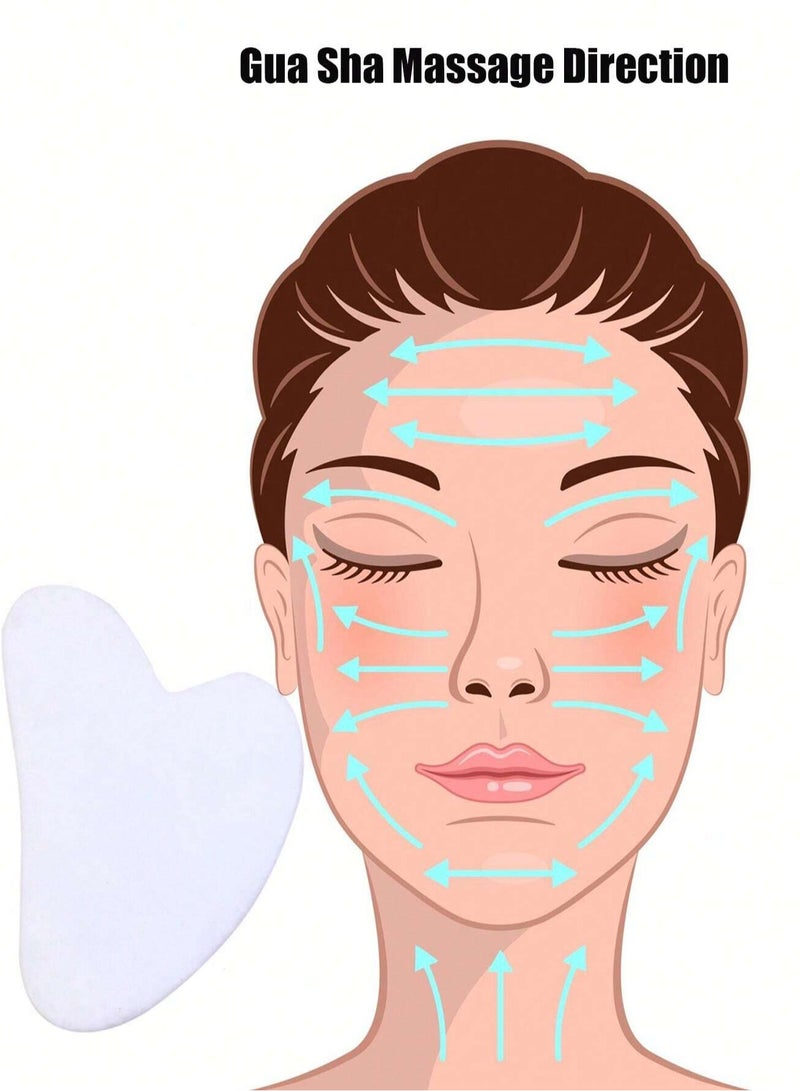 شي إن لوح غواشا من الفولاذ المقاوم للصدأ، أداة تدليك الليمفاوية بشكل القلب لوجه، أداة تجميل الرقبة والوجه - Image 2