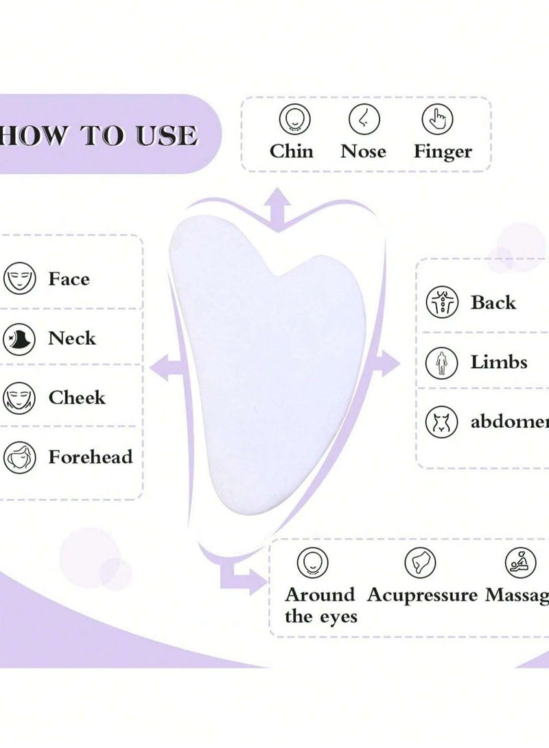 شي إن لوح غواشا من الفولاذ المقاوم للصدأ، أداة تدليك الليمفاوية بشكل القلب لوجه، أداة تجميل الرقبة والوجه - Image 3