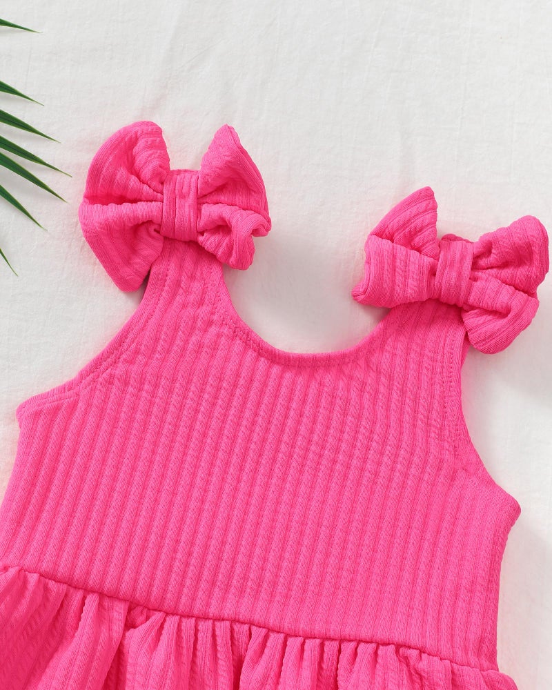 Mioglrie Baby Girl Swimsuit 12-18 Months Toddler Bathing Suit Two Piece Rose Pink Tankini Baby Girl's Swim Suit Summer Beach Bikini Set - Image 5