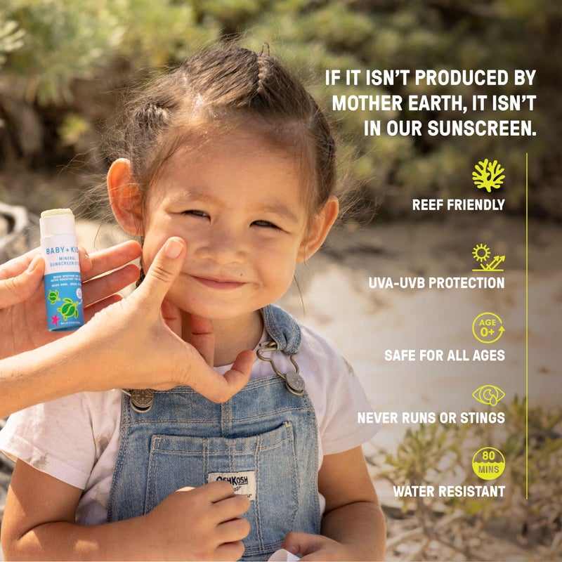 رو إليمنتس Raw Elements Baby & Kids Spf 30 عصا واقية من الشمس عضوية، غير نانو أكسيد الزنك، آمنة على الشعاب المرجانية، خالية من الغلوتين والجوز، خالية من نفايات أنبوب السفر، 1.0 أونصة - Image 4