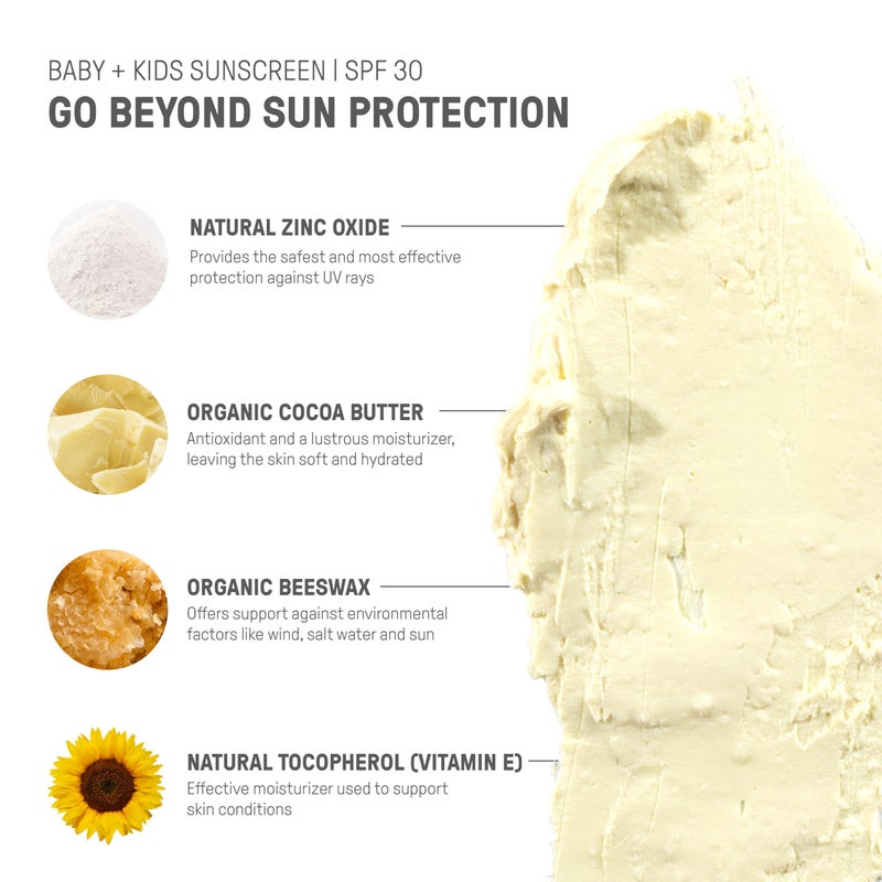 رو إليمنتس Raw Elements Baby & Kids Spf 30 عصا واقية من الشمس عضوية، غير نانو أكسيد الزنك، آمنة على الشعاب المرجانية، خالية من الغلوتين والجوز، خالية من نفايات أنبوب السفر، 1.0 أونصة - Image 5