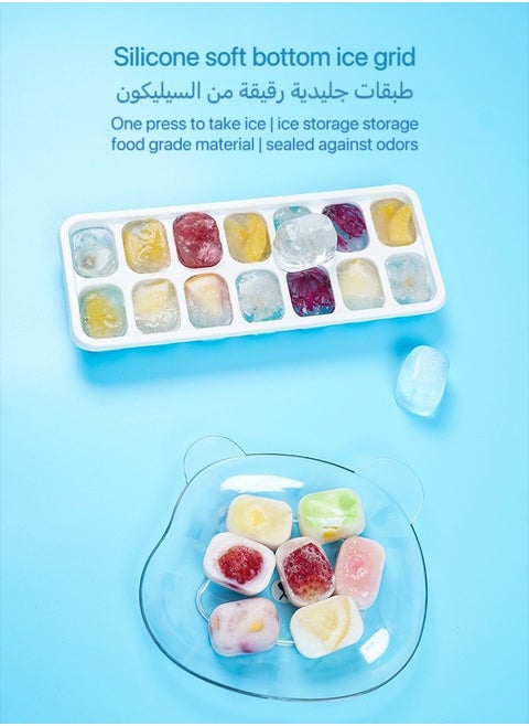 Ice Cube Tray, Ice Cube Maker (Pack of 4) - Ice Cube Trays with Leak Proof Lid, Large Ice Cube Mold, Slow Melting Ice Cube for Chilling Cocktails, Drinks, Juice