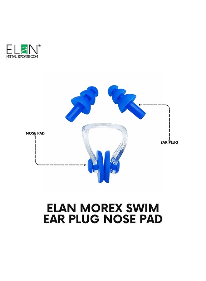 ELAN Morex Swimming Accessory Set - Blue - Ergonomic Silicone Ear Plugs & Non-Slip Nose Clip Set - Waterproof Sinus & Ear Protection for Professional & Fitness Swimmers - Includes Storage Case - Image 2
