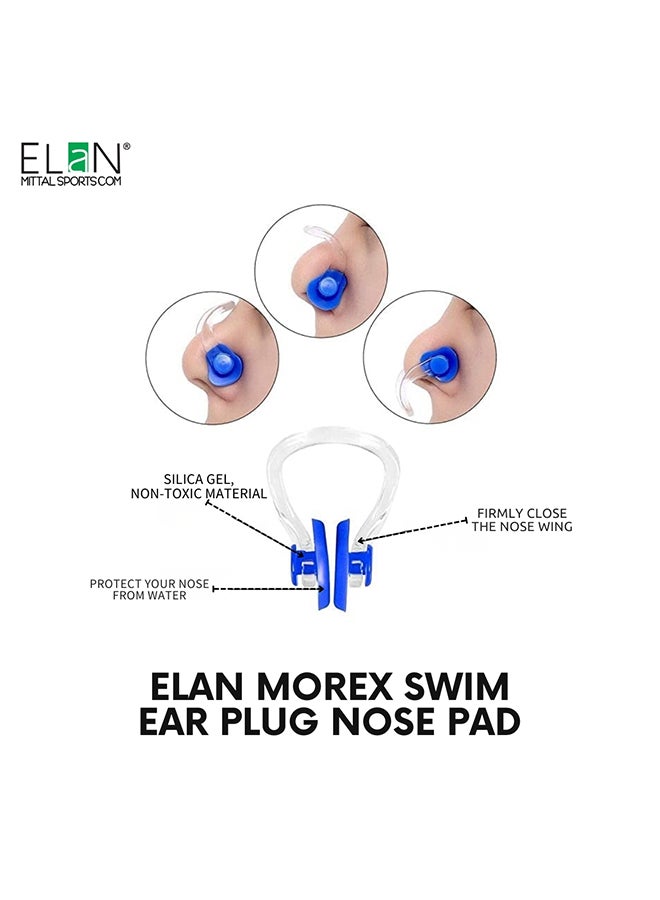 ELAN Morex Swimming Accessory Set - Blue - Ergonomic Silicone Ear Plugs & Non-Slip Nose Clip Set - Waterproof Sinus & Ear Protection for Professional & Fitness Swimmers - Includes Storage Case - Image 4