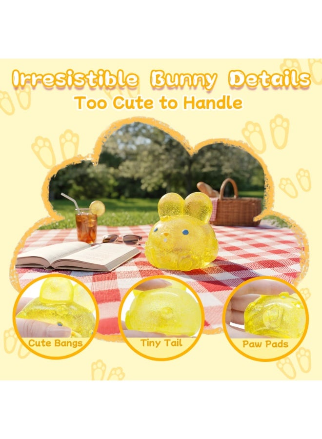Glitter Yellow Easter Rabbit Squishy Squeeze Toy, Stress & Sensory Fidget Ball - Image 3