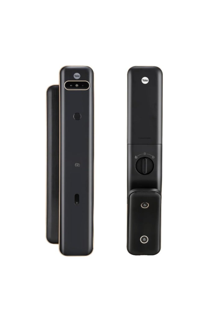ييل قفل الباب الذكي Luna Pro Plus - دفع وسحب، التعرف على الوجه، بصمة الإصبع، رقم التعريف الشخصي (PIN)، تحديد الهوية بموجات الراديو (RFID)، قفل تلقائي، وصول عن بُعد - Image 1