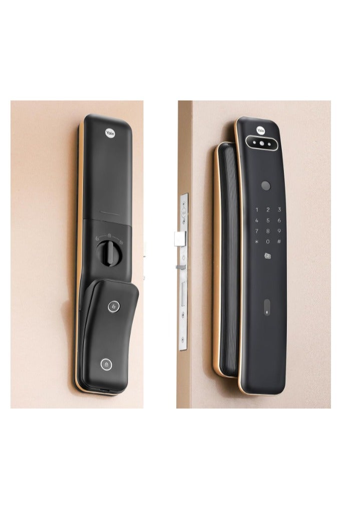 ييل قفل الباب الذكي Luna Pro Plus - دفع وسحب، التعرف على الوجه، بصمة الإصبع، رقم التعريف الشخصي (PIN)، تحديد الهوية بموجات الراديو (RFID)، قفل تلقائي، وصول عن بُعد - Image 4