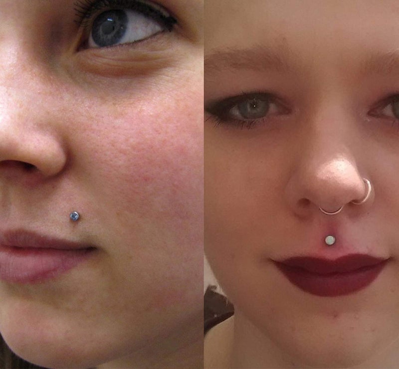 MODRSA 16g Plastic Lip Rings Labret Studs Tragus Helix Cartilage Earrings Push in Flat Back Labret Lewelry Medusa Piercing Jewelry 8mm 5/16" - Image 4