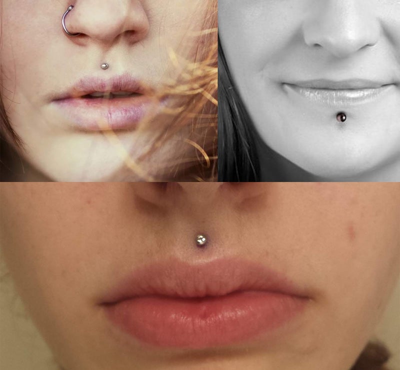 MODRSA 16g Plastic Lip Rings Labret Studs Tragus Helix Cartilage Earrings Push in Flat Back Labret Lewelry Medusa Piercing Jewelry 8mm 5/16" - Image 3