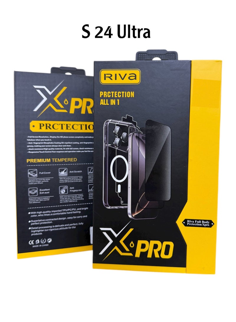 ريفا بكج الحماية الكاملة لجهاز سامسونج s24 الترا حماية فائقة 360درجة مقاوم للصدمات بمواد عالية الجودة - Image 1