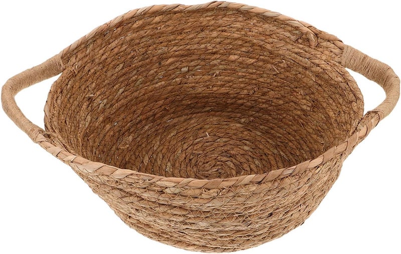 PRETYZOOM Newborn Photography Prop Basket with Handle Wicker Handheld Basket for Photo Shoot for Newborn Girl and Boy Photo Sessions - Image 1
