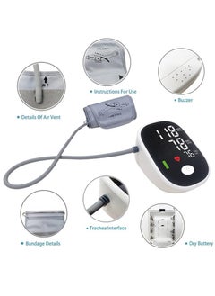 Furtey Upper Arm Blood Pressure Machine With 4.7-Inch Large Screen Adjustable Blood Pressure Cuff Fully Automatic Voice Broadcast Irregular Heartbeat Detector  - Image 4