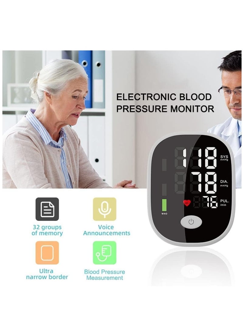Furtey - Upper Arm Blood Pressure Machine With 4.7-Inch Large Screen Adjustable Blood Pressure Cuff Fully Automatic Voice Broadcast Irregular Heartbeat Detector - Image 1