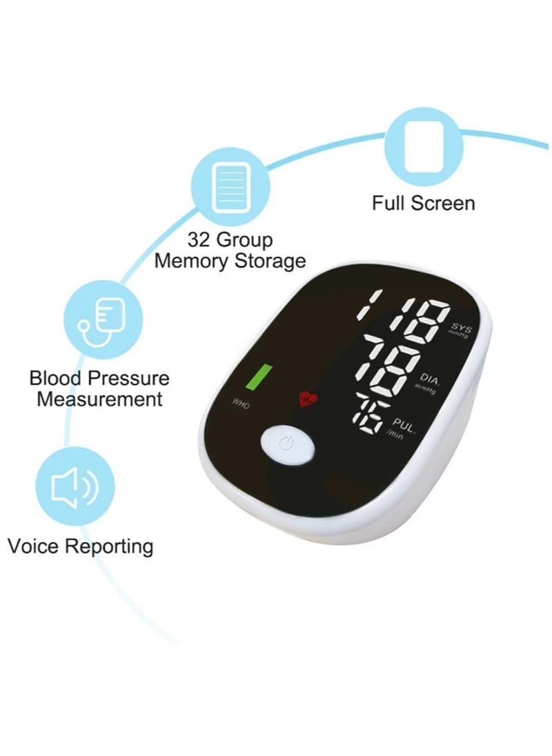 Furtey - Upper Arm Blood Pressure Machine With 4.7-Inch Large Screen Adjustable Blood Pressure Cuff Fully Automatic Voice Broadcast Irregular Heartbeat Detector - Image 1