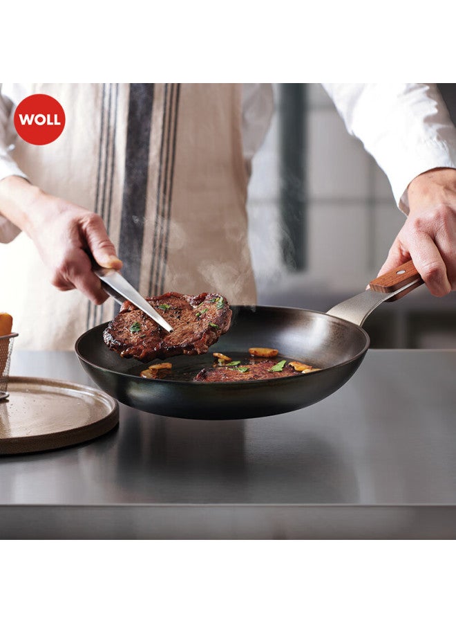 Woll Italian Imported Non-coated Flat Bottom Pan Thick Carbon Steel Cast Iron Steak Frying Pan Flat Bottom Pan 28cm - Image 3