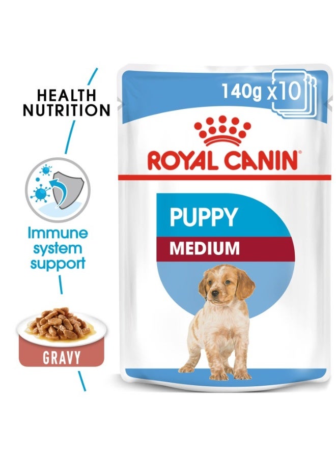 ROYAL CANIN Size Health Nutrition Medium Puppy (WET FOOD - Pouches) 10 x 140g - Image 2
