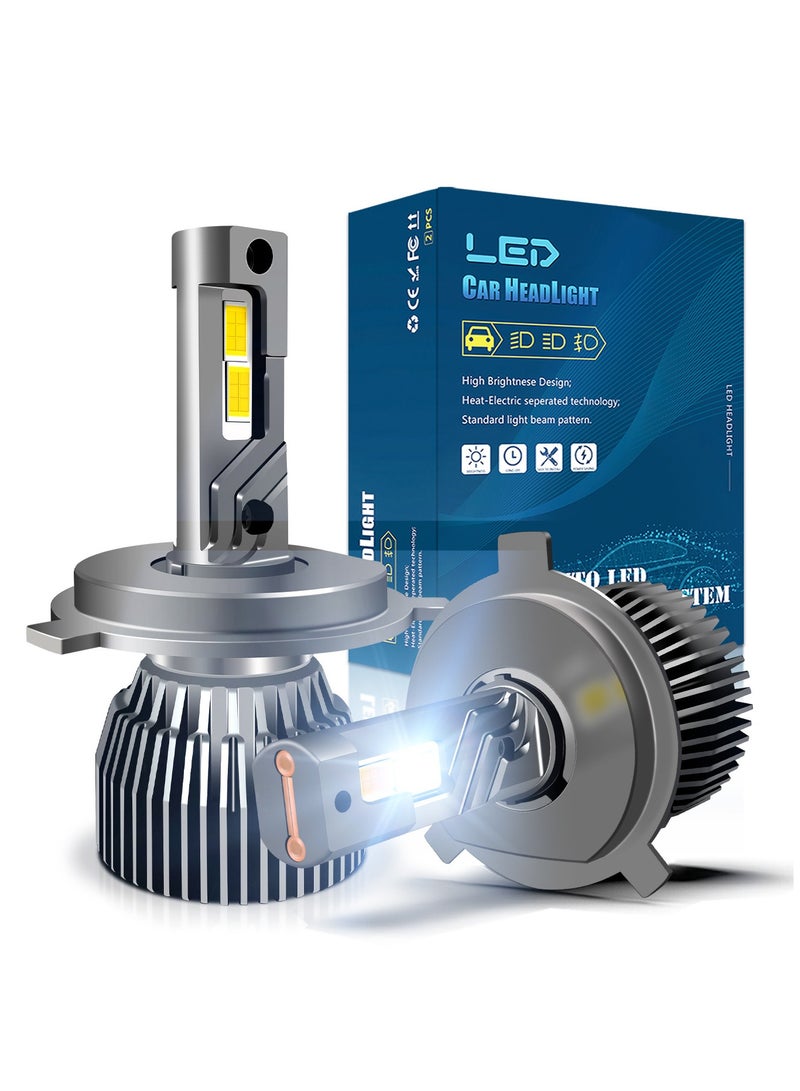 2-Piece Set H8/H9/H11 LED Headlight Bulb, 65W 6500K 12000LM High and Low Beam Halogen Replacement LED Bulb, Cool White Light, H8, H9, H11 Car Fog Light Cooling Fan Fog Bulb, Plug and Play, with Cooling Fan - Image 1