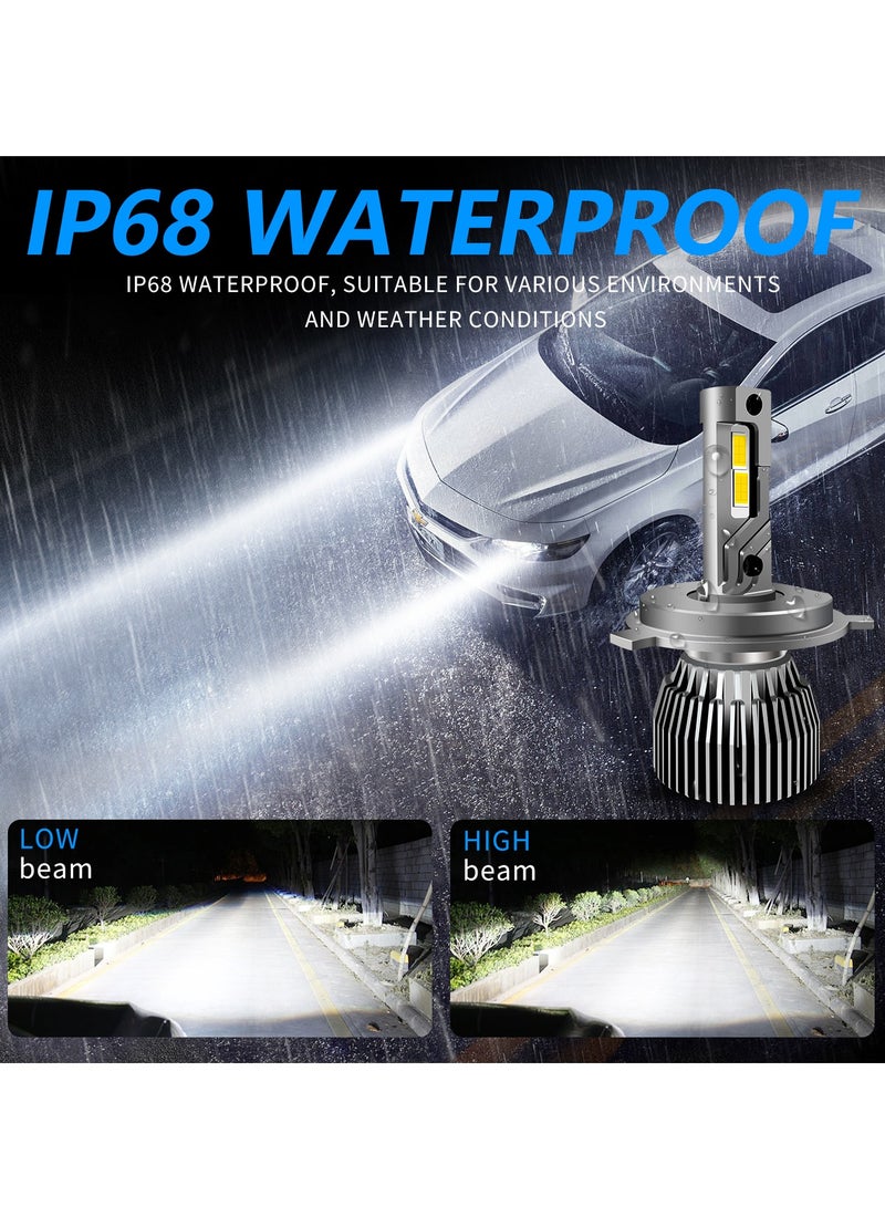 2-Piece Set H8/H9/H11 LED Headlight Bulb, 65W 6500K 12000LM High and Low Beam Halogen Replacement LED Bulb, Cool White Light, H8, H9, H11 Car Fog Light Cooling Fan Fog Bulb, Plug and Play, with Cooling Fan - Image 2