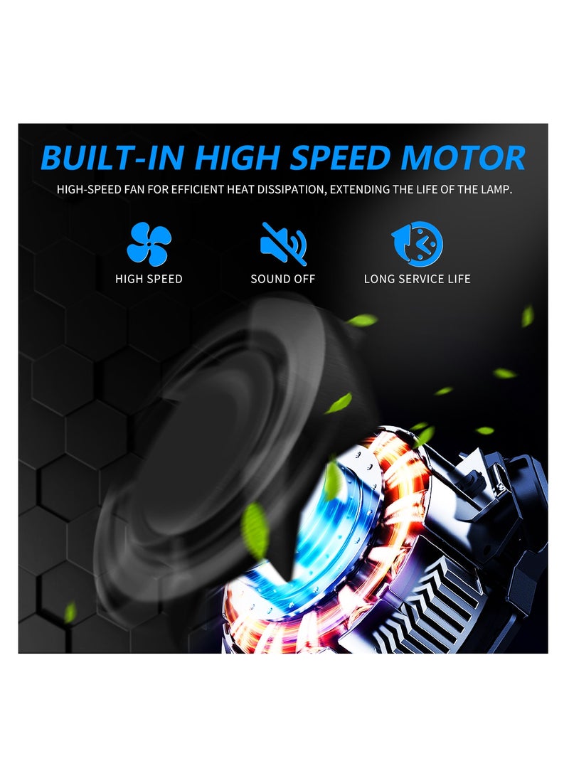 2-Piece Set H8/H9/H11 LED Headlight Bulb, 65W 6500K 12000LM High and Low Beam Halogen Replacement LED Bulb, Cool White Light, H8, H9, H11 Car Fog Light Cooling Fan Fog Bulb, Plug and Play, with Cooling Fan - Image 4