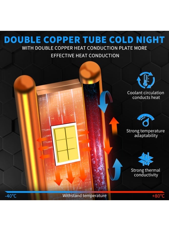 طقم من قطعتين من مصابيح LED للمصابيح الأمامية H8/H9/H11، 65 وات 6500 كلفن 12000 لومن، لمبة LED بديلة هالوجين عالية ومنخفضة الشعاع، ضوء أبيض بارد، مصابيح ضباب للسيارة H8، H9، H11، لمبة ضباب بمروحة تبريد، توصيل وتشغيل، مع مروحة تبريد - Image 4