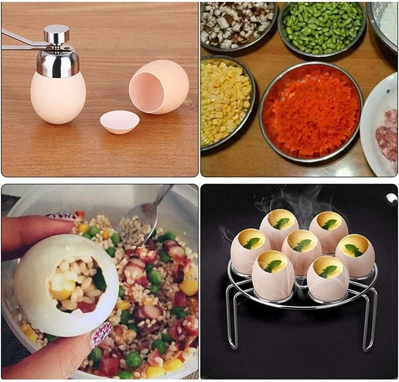 COLIBROX 1Pack Egg Cracker Topper, Ashero Stainless Steel Egg Opener Eggshell Cutter Kitchen Remover Tool for Raw/Soft Hard Boiled Egg - Image 2
