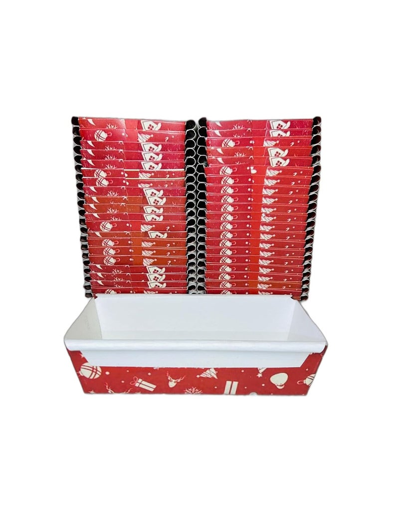 Baekence Bake and Serve Cake Moulds Christmas Mould Rectangular Baking Tray 200 Grams Red Pack of 10 pcs - Image 4