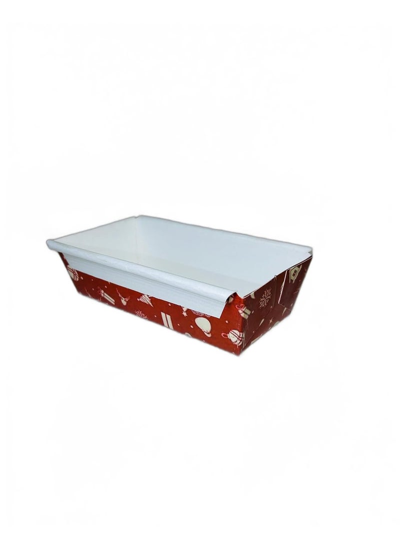 Baekence Bake and Serve Cake Moulds Christmas Mould Rectangular Baking Tray 200 Grams Red Pack of 10 pcs - Image 3