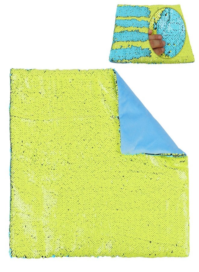 Hugsmiling Weighted Lap Pad for Kids - 5lbs Sensory Lap pad with Easy to Maneuver Sequins - Ideal for Kids Sensory Play (Yellow and Blue) - Image 1
