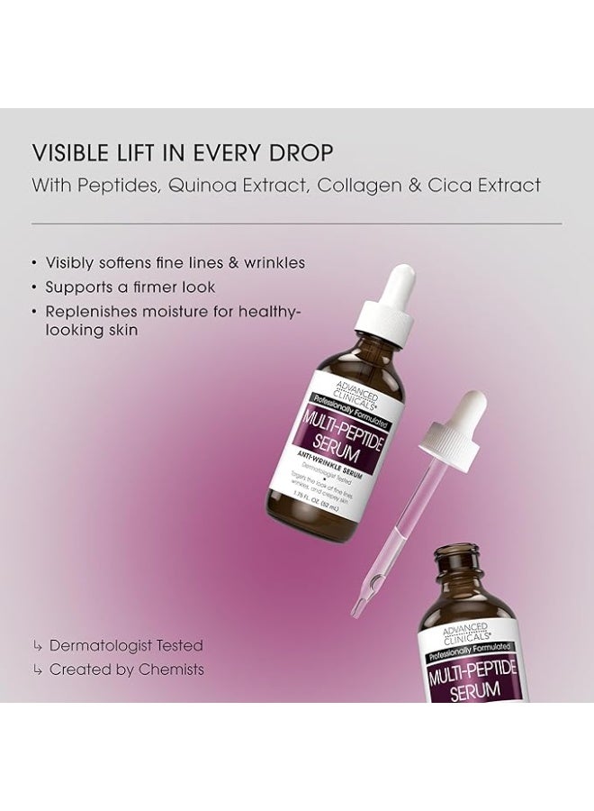 أدفانسد كلينيكال Advanced Clinicals، مصل متعدد الببتيدات، مصل مضاد للتجاعيد للوجه، 1.75 أونصة سائلة (52 مل) - Image 4
