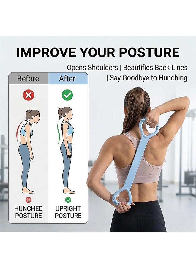 KANGLI 1 PCS Figure 8 Resistance Band, Arm Back Shoulder Exercise Elastic Rope Stretch Fitness Band, Foot, Leg, Hand Stretcher, Arm Exerciser for Yoga Pilates Stretching Physical Therapy, Home Gym Workout - Image 2