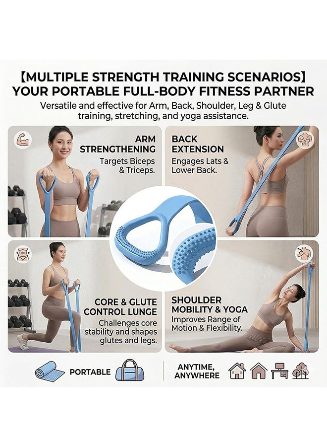 KANGLI 1 PCS Figure 8 Resistance Band, Arm Back Shoulder Exercise Elastic Rope Stretch Fitness Band, Foot, Leg, Hand Stretcher, Arm Exerciser for Yoga Pilates Stretching Physical Therapy, Home Gym Workout - Image 4